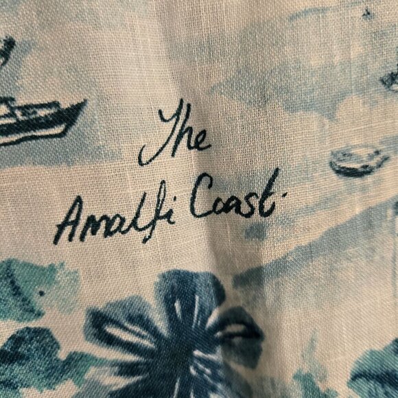Cynthia Rowley 100% Linen Amalfi Coast Italy Print Button Front Shirt Size L - Picture 3 of 5